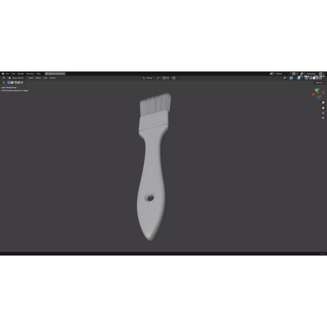 Paint Brush 3D Model – High Poly PBR Asset, FBX, OBJ, Blender - View 15