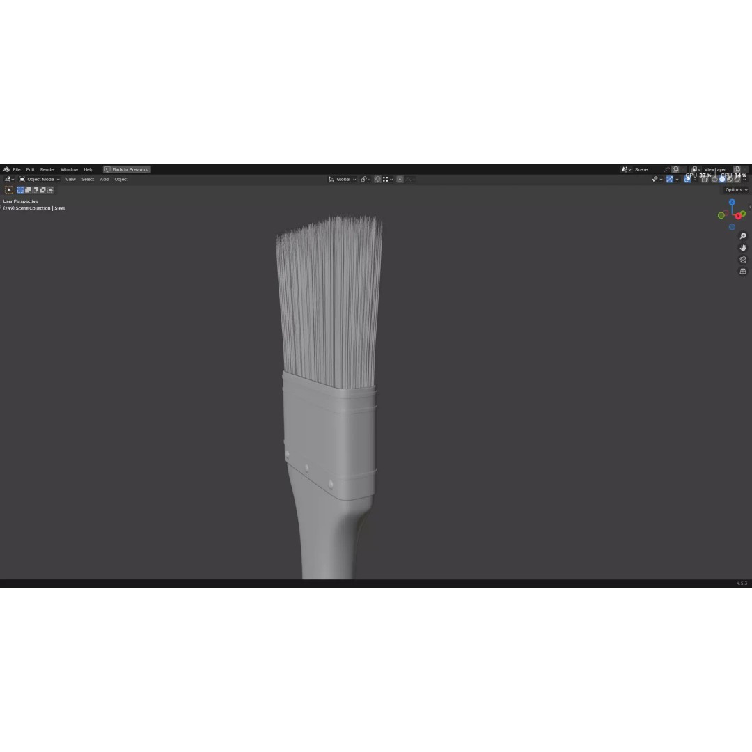Paint Brush 3D Model – High Poly PBR Asset, FBX, OBJ, Blender - View 20