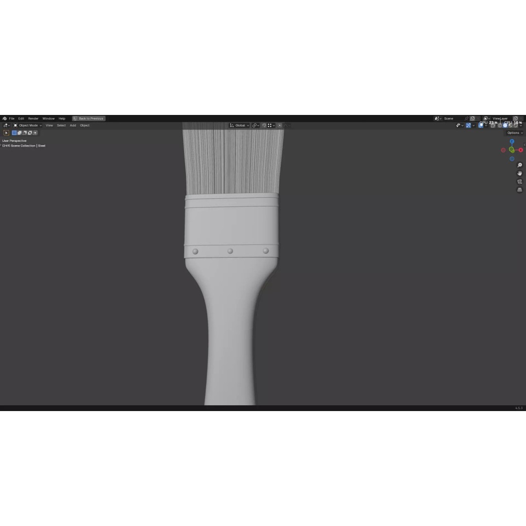 Paint Brush 3D Model – High Poly PBR Asset, FBX, OBJ, Blender - View 22