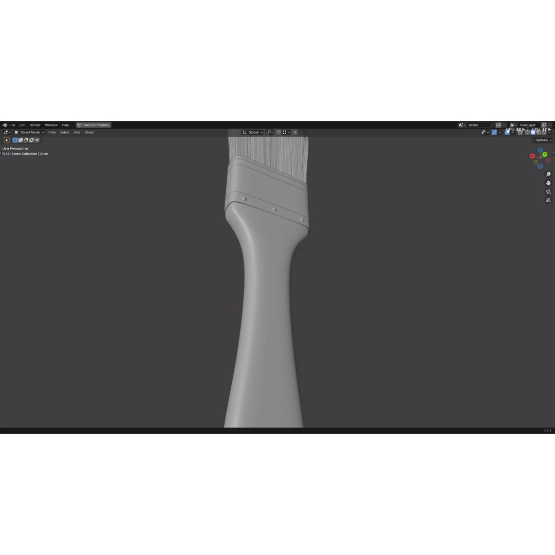 Paint Brush 3D Model – High Poly PBR Asset, FBX, OBJ, Blender - View 24