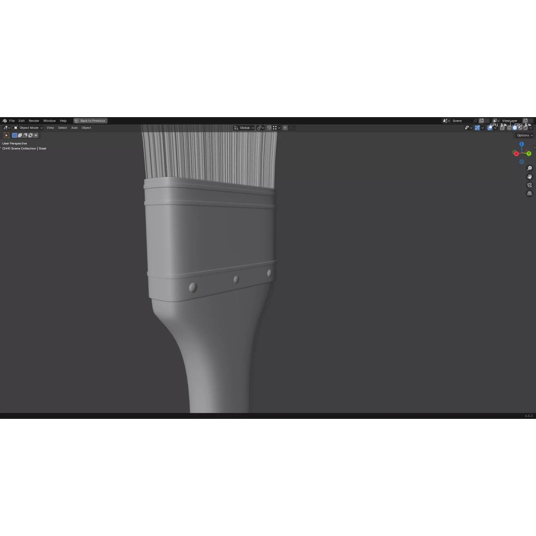 Paint Brush 3D Model – High Poly PBR Asset, FBX, OBJ, Blender - View 29