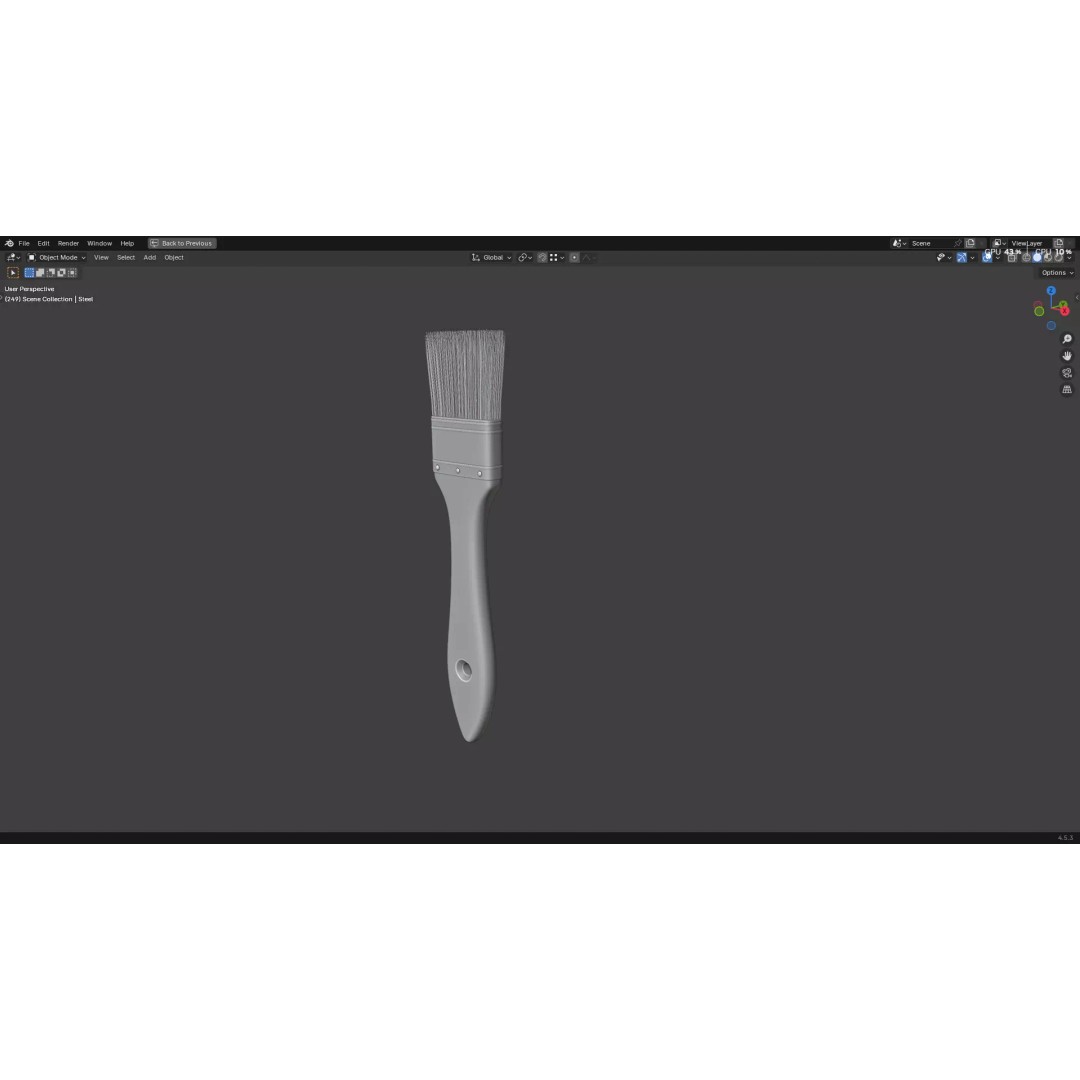 Paint Brush 3D Model – High Poly PBR Asset, FBX, OBJ, Blender - View 33