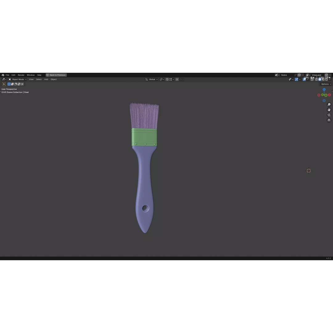 Paint Brush 3D Model – High Poly PBR Asset, FBX, OBJ, Blender - View 36