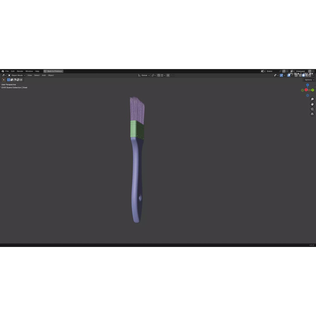 Paint Brush 3D Model – High Poly PBR Asset, FBX, OBJ, Blender - View 37