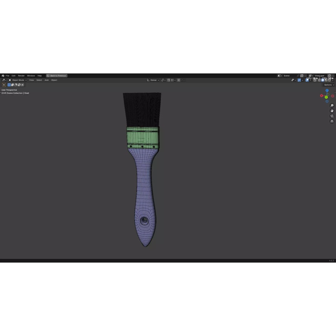 Paint Brush 3D Model – High Poly PBR Asset, FBX, OBJ, Blender - View 38