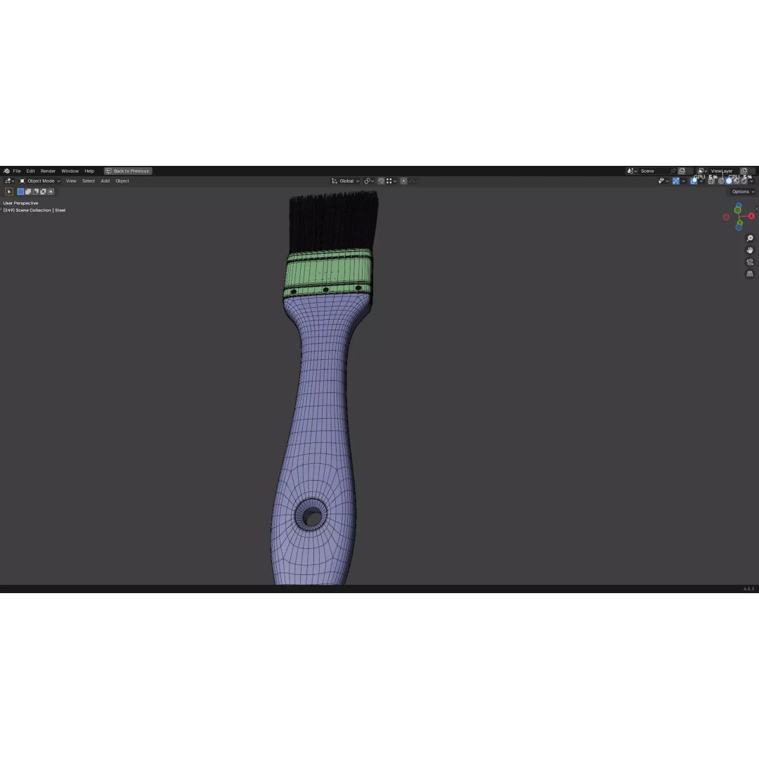 Paint Brush 3D Model – High Poly PBR Asset, FBX, OBJ, Blender - View 39