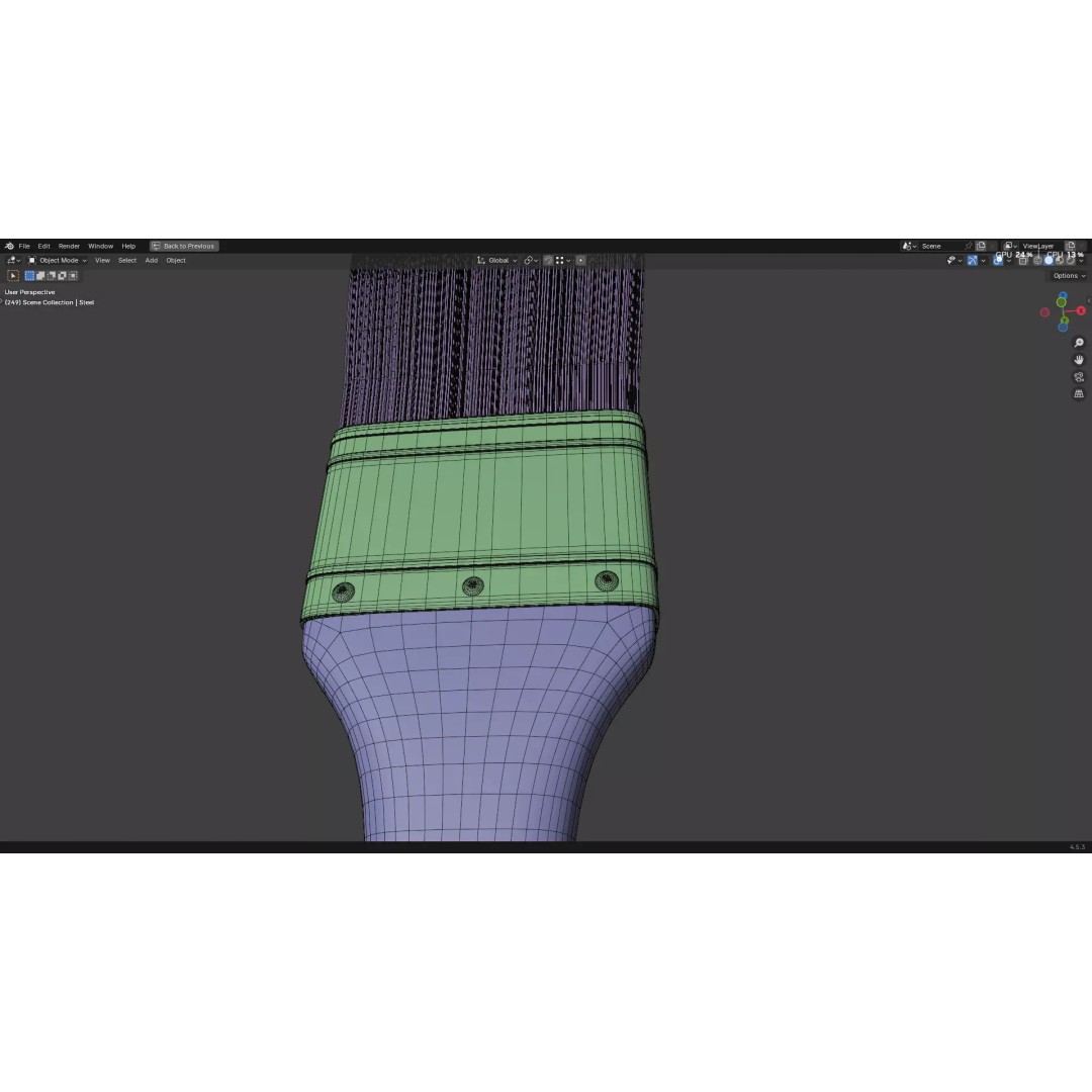 Paint Brush 3D Model – High Poly PBR Asset, FBX, OBJ, Blender - View 40