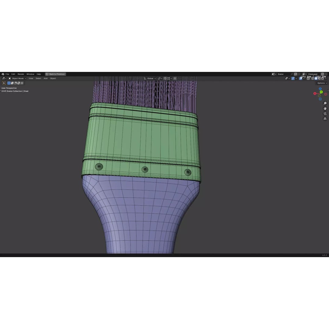 Paint Brush 3D Model – High Poly PBR Asset, FBX, OBJ, Blender - View 41