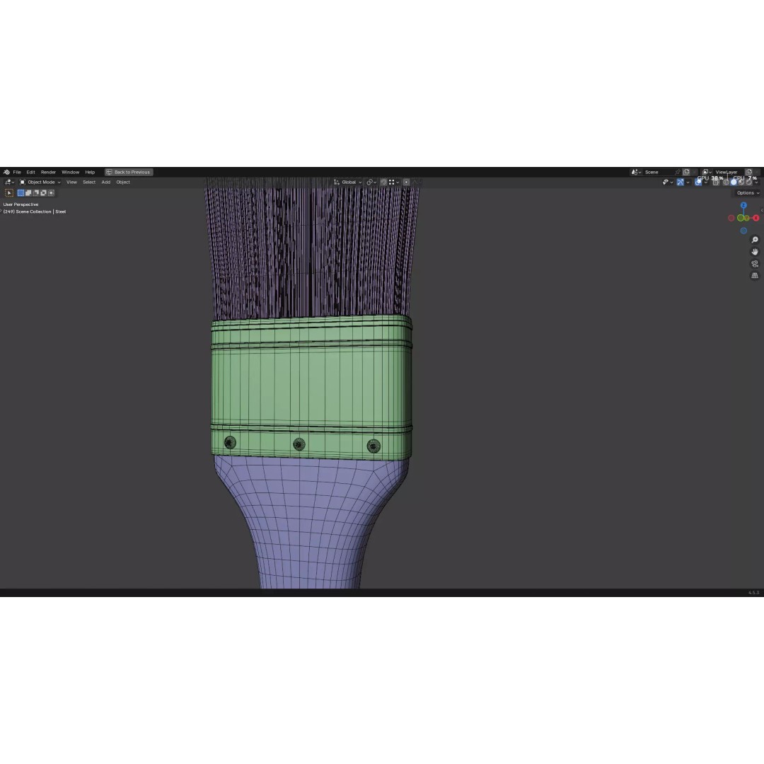 Paint Brush 3D Model – High Poly PBR Asset, FBX, OBJ, Blender - View 43