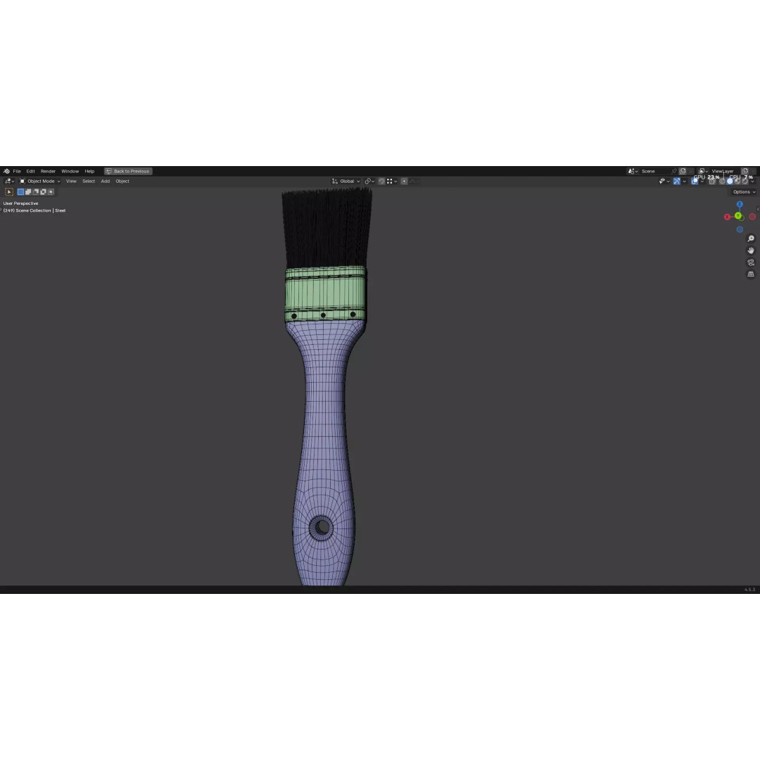 Paint Brush 3D Model – High Poly PBR Asset, FBX, OBJ, Blender - View 44