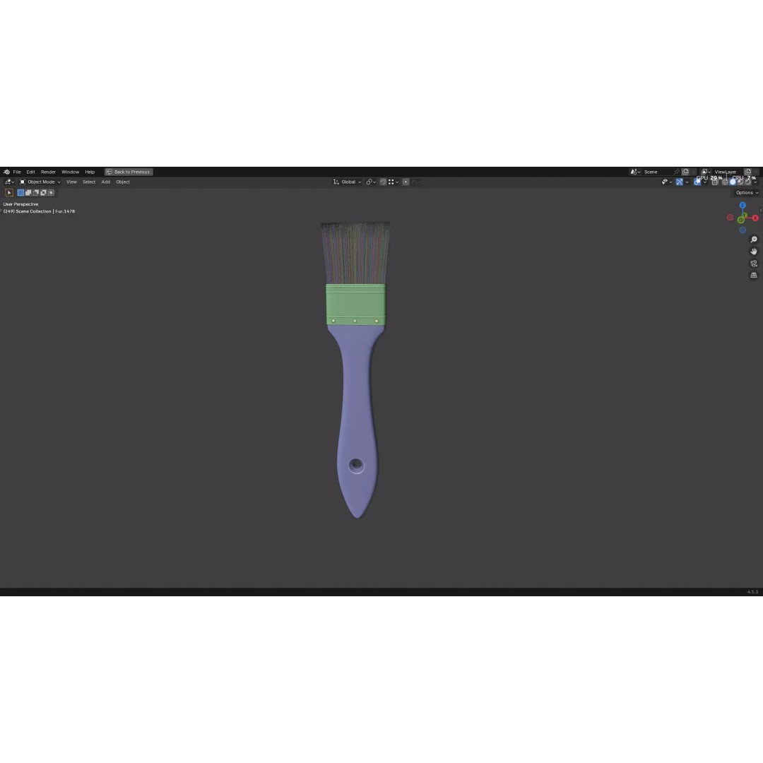 Paint Brush 3D Model – High Poly PBR Asset, FBX, OBJ, Blender - View 47