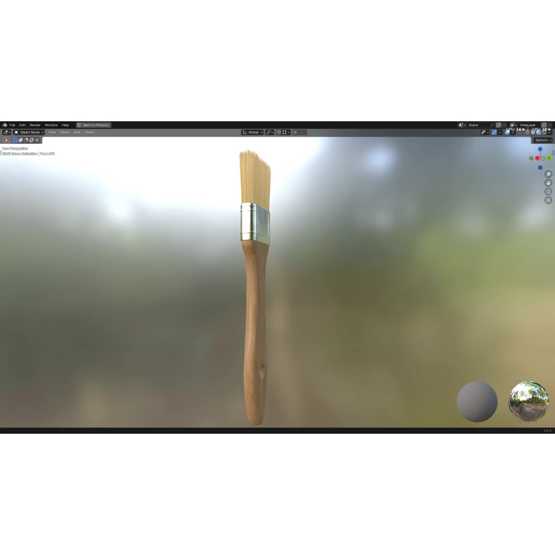 Paint Brush 3D Model – High Poly PBR Asset, FBX, OBJ, Blender - View 5