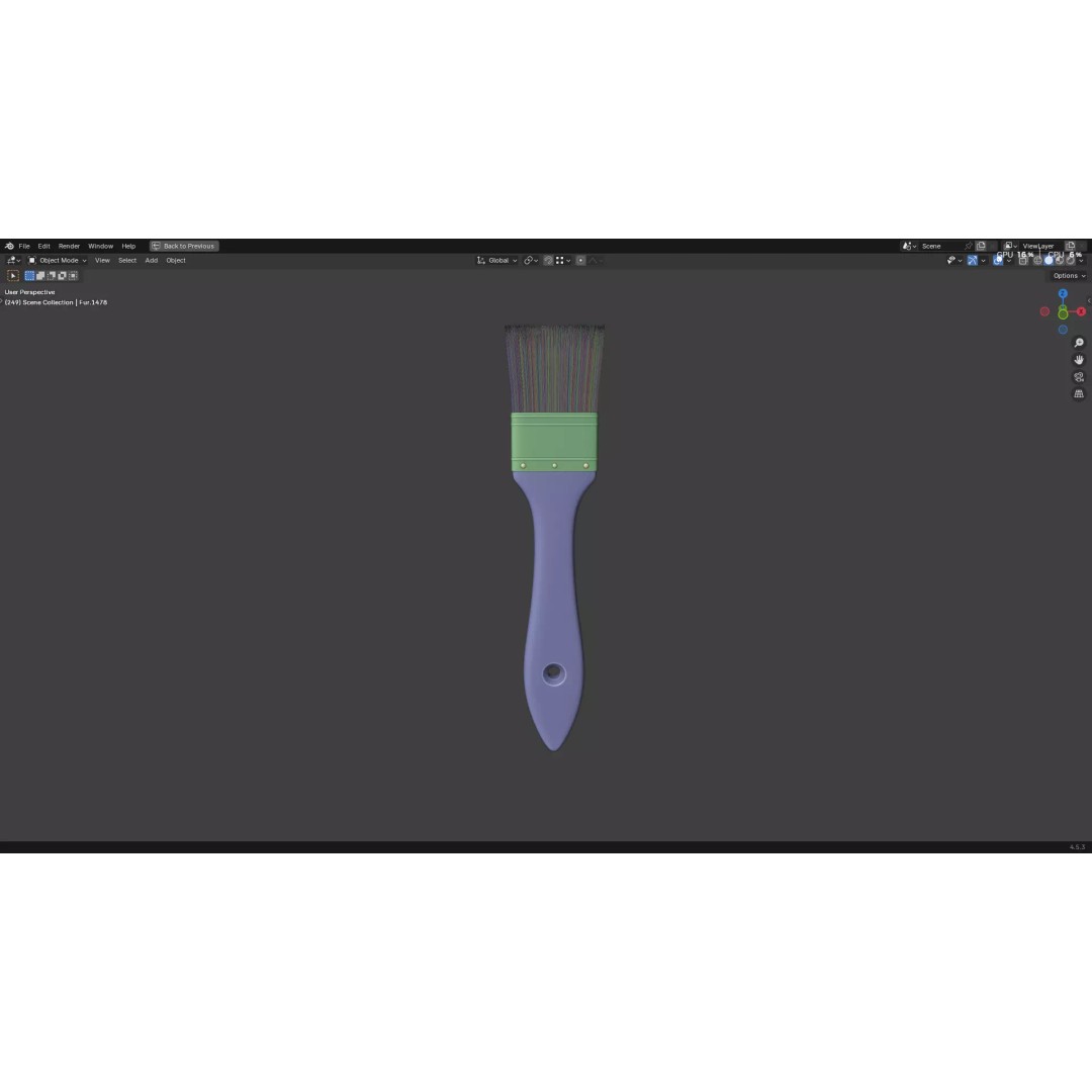 Paint Brush 3D Model – High Poly PBR Asset, FBX, OBJ, Blender - View 53