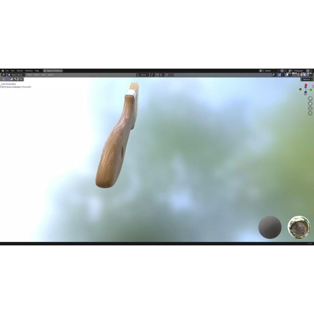 Paint Brush 3D Model – High Poly PBR Asset, FBX, OBJ, Blender - View 6