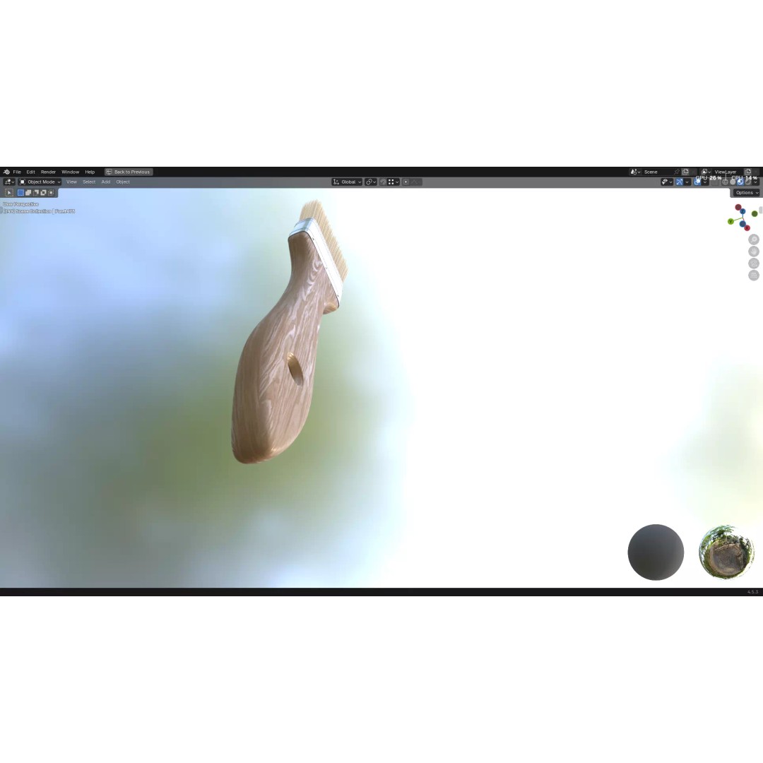 Paint Brush 3D Model – High Poly PBR Asset, FBX, OBJ, Blender - View 7