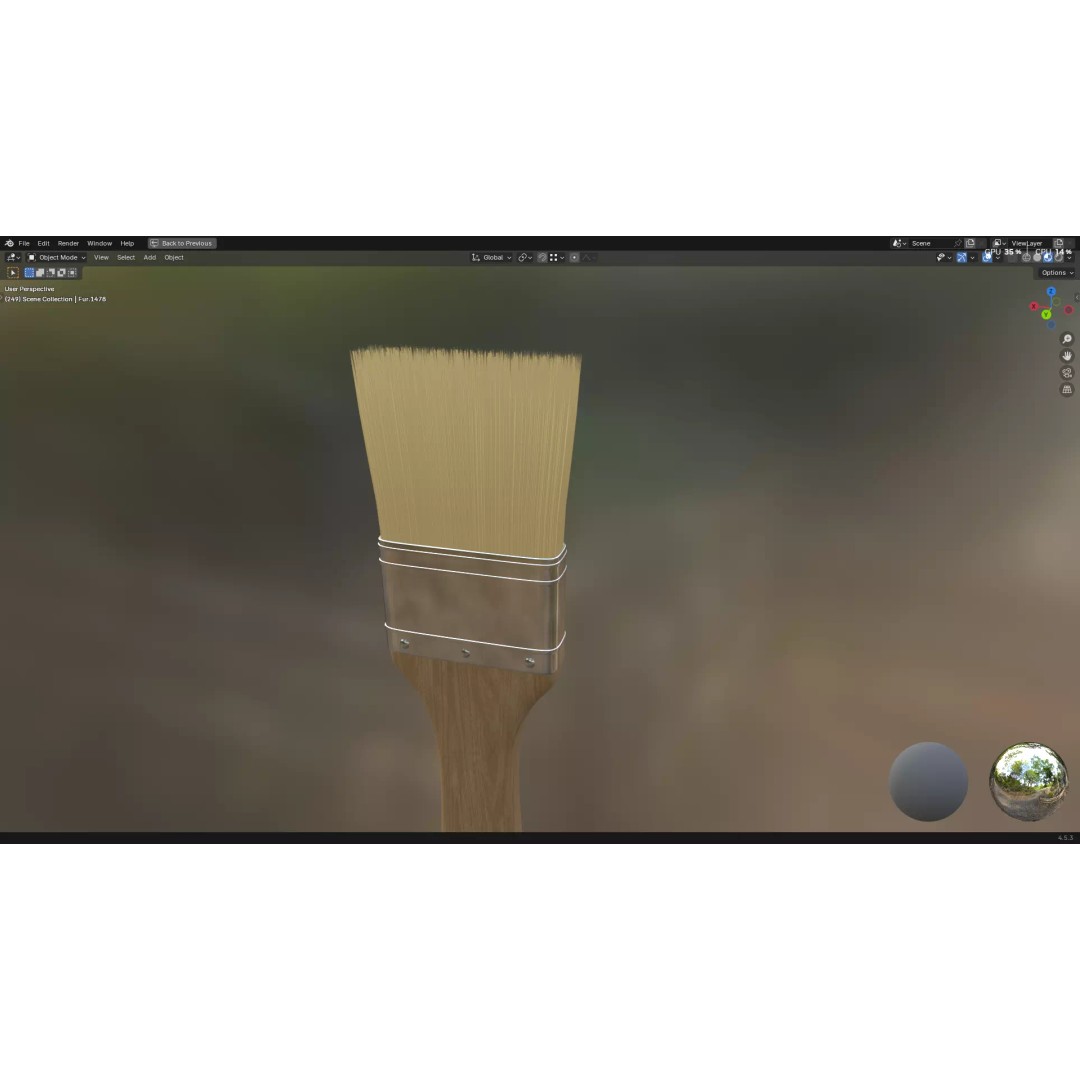 Paint Brush 3D Model – High Poly PBR Asset, FBX, OBJ, Blender - View 9