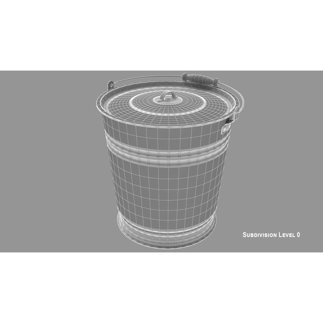 Vintage Bucket 3D Model – Realistic Household Tool, FBX & OBJ - View 10