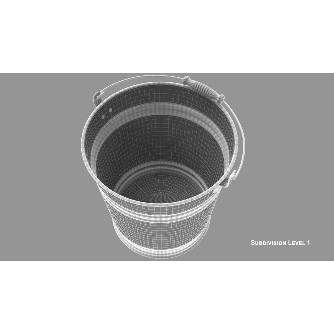 Vintage Bucket 3D Model – Realistic Household Tool, FBX & OBJ - View 15