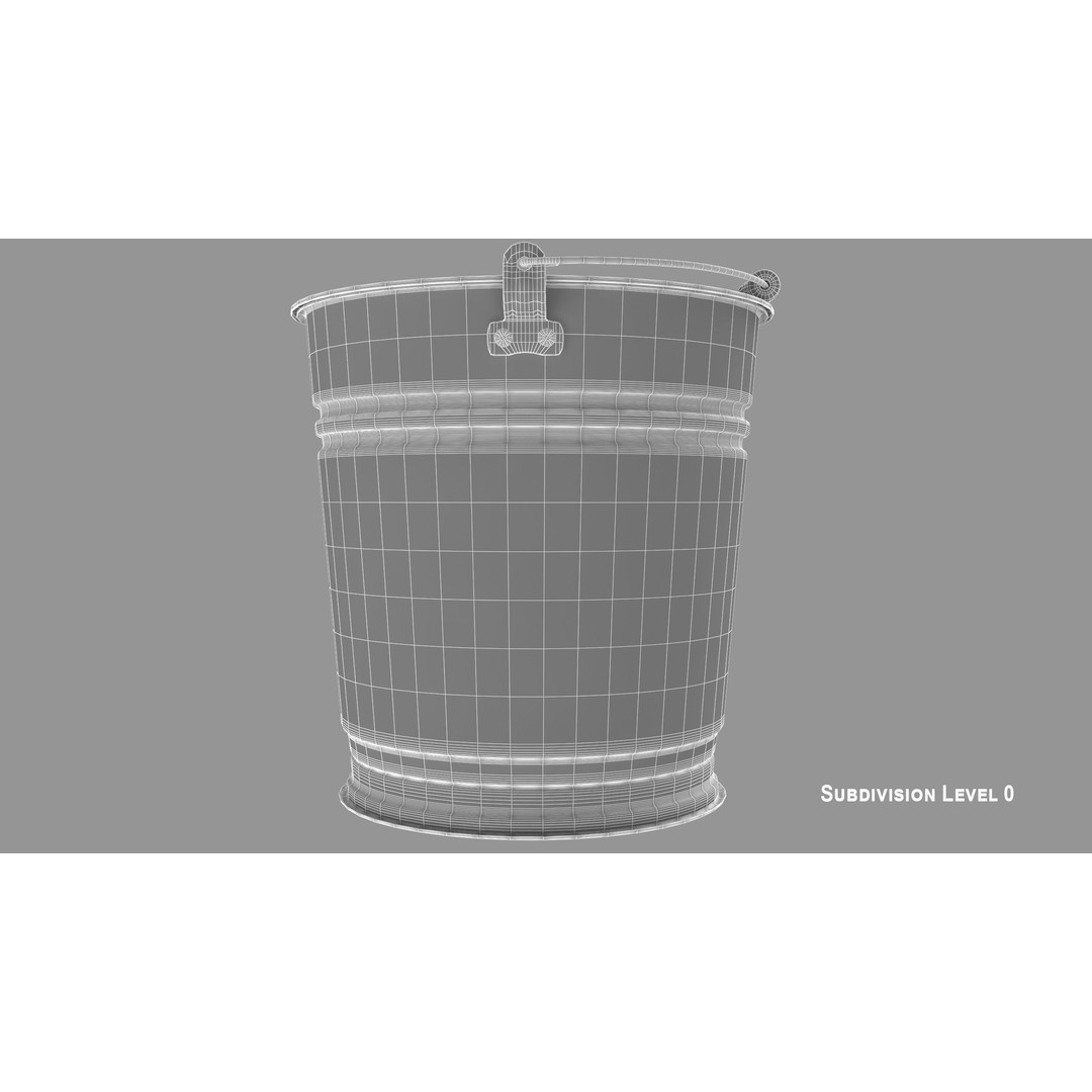 Vintage Bucket 3D Model – Realistic Household Tool, FBX & OBJ - View 16