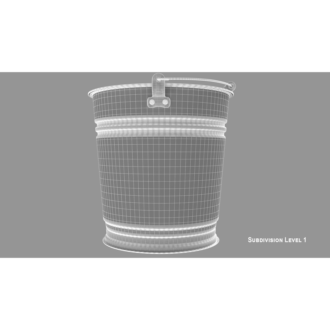 Vintage Bucket 3D Model – Realistic Household Tool, FBX & OBJ - View 17