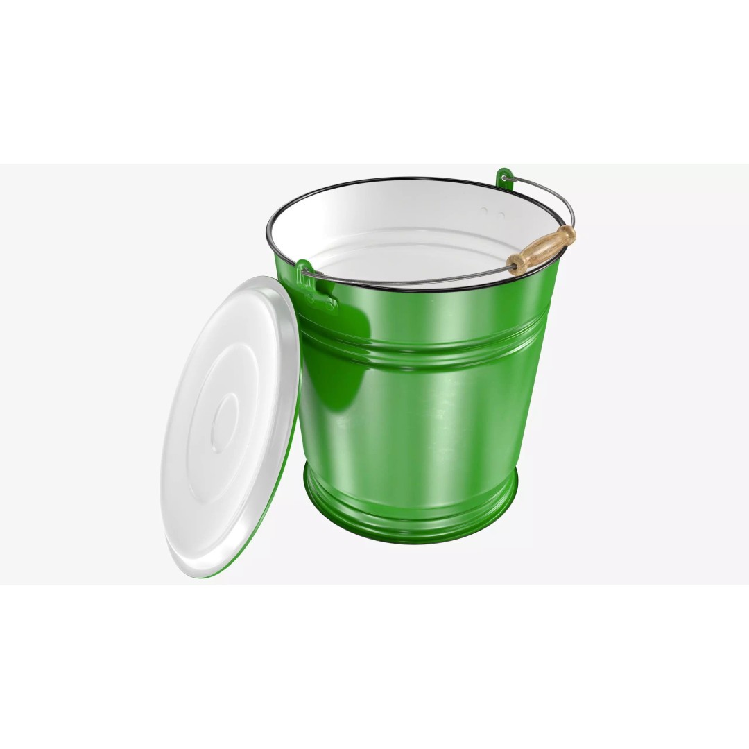 Vintage Bucket 3D Model – Realistic Household Tool, FBX & OBJ - View 2