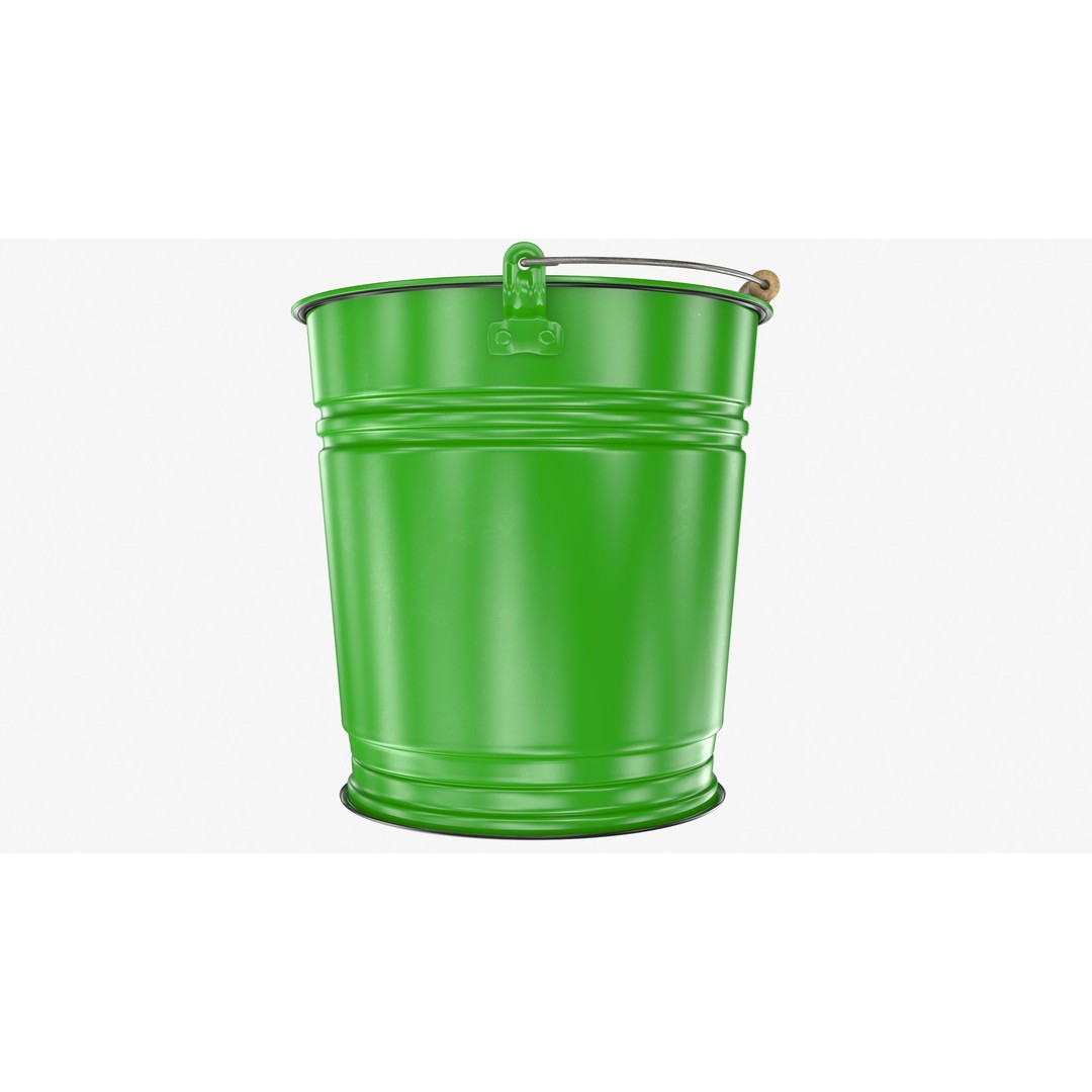 Vintage Bucket 3D Model – Realistic Household Tool, FBX & OBJ - View 5