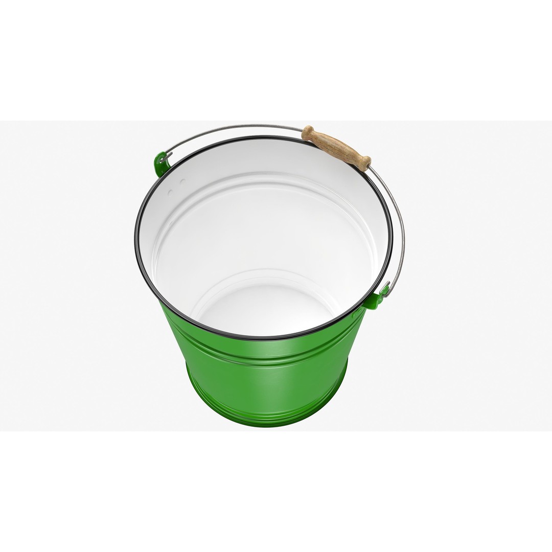 Vintage Bucket 3D Model – Realistic Household Tool, FBX & OBJ - View 6
