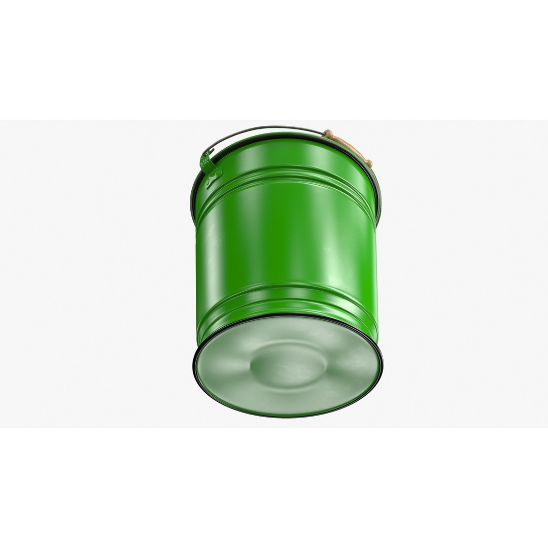 Vintage Bucket 3D Model – Realistic Household Tool, FBX & OBJ - View 7