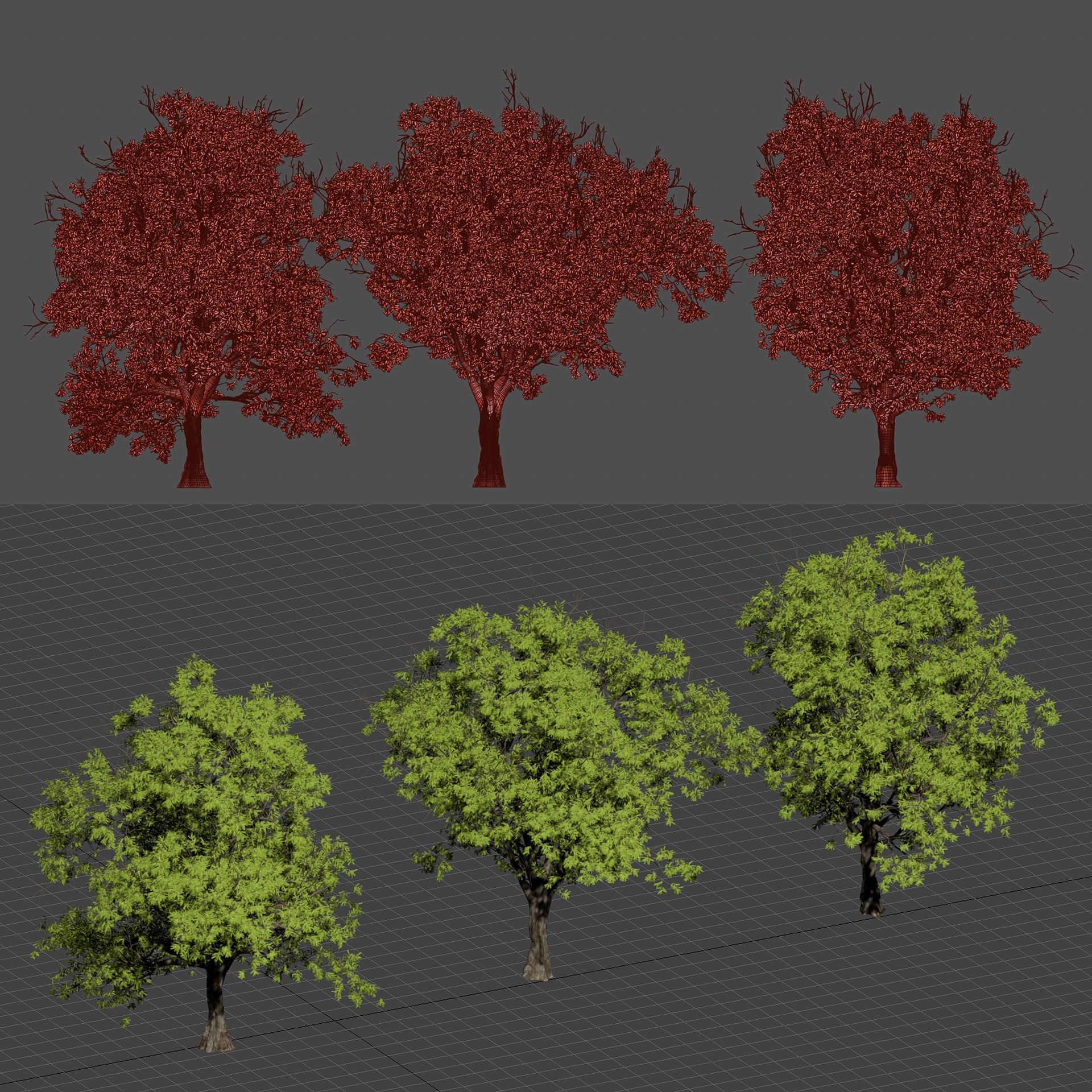 Summer Trees Collection Vol 226 - PBR 3D Model