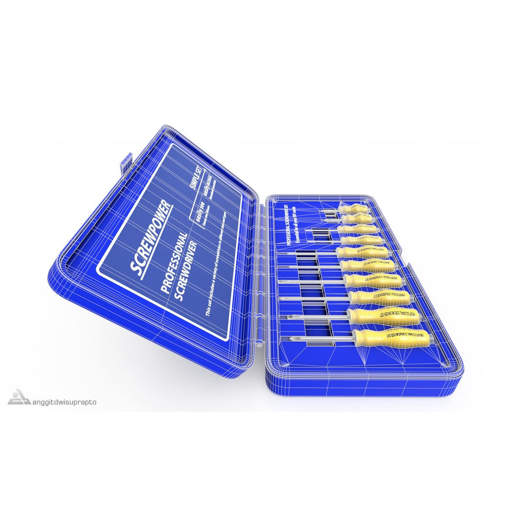 Screwdriver Set 3D Model – Realistic DIY Essentials, FBX