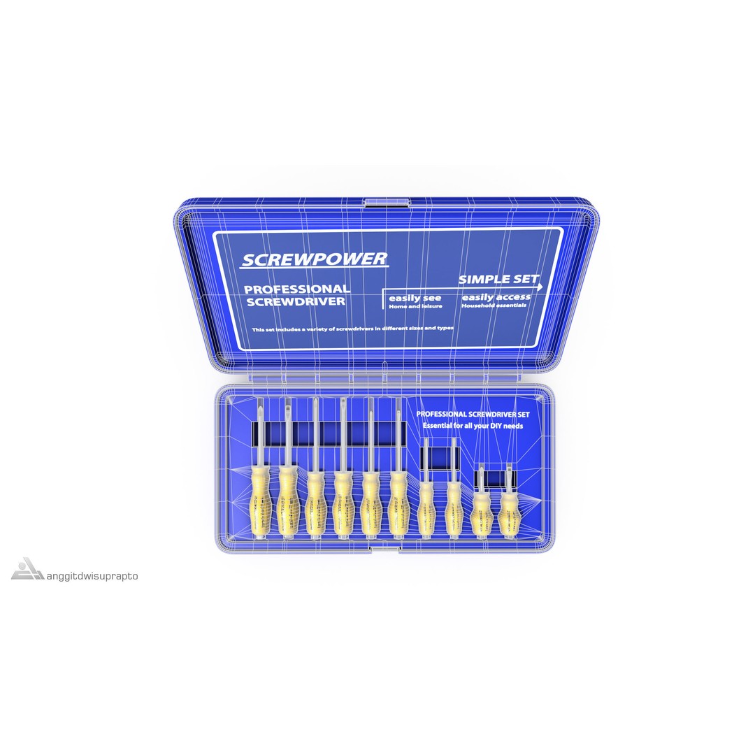 Screwdriver Set 3D Model – Realistic DIY Essentials, FBX - View 14