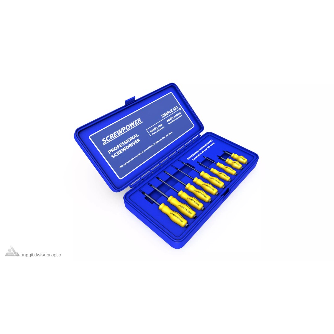 Screwdriver Set 3D Model – Realistic DIY Essentials, FBX - View 2