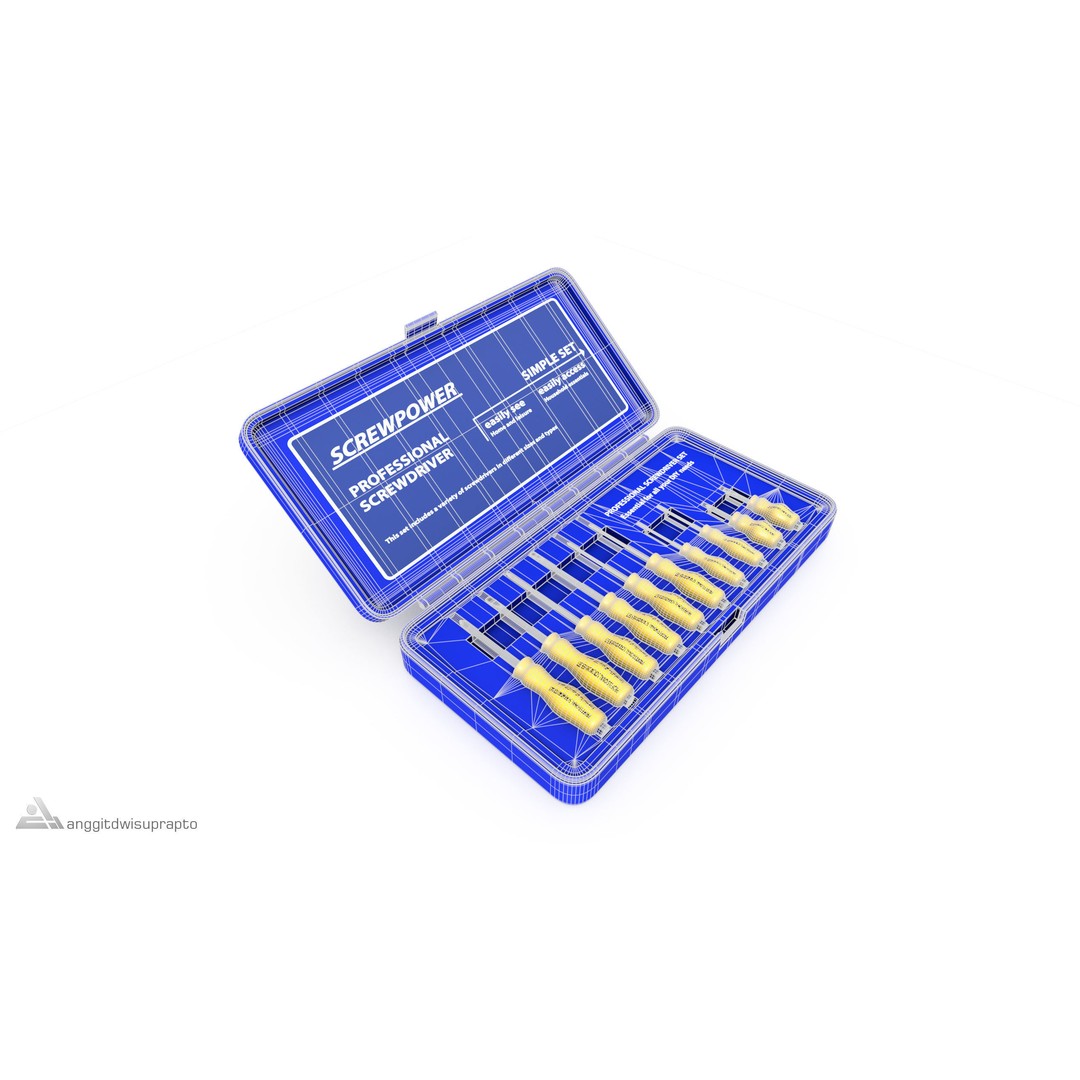 Screwdriver Set 3D Model – Realistic DIY Essentials, FBX - View 7