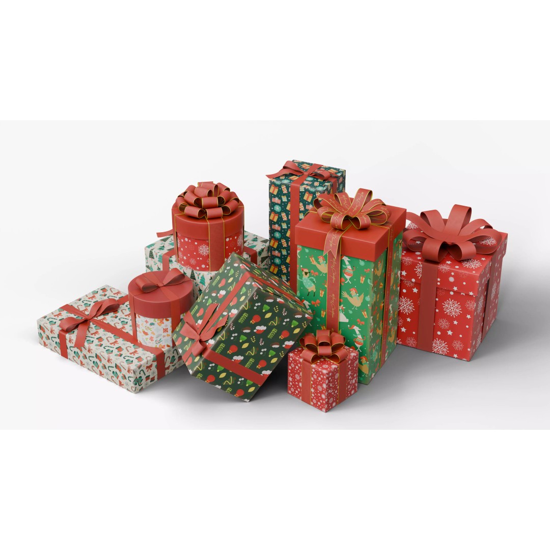 Christmas Gift Box 3D Model – Low Poly Collection for Rendering - View 2