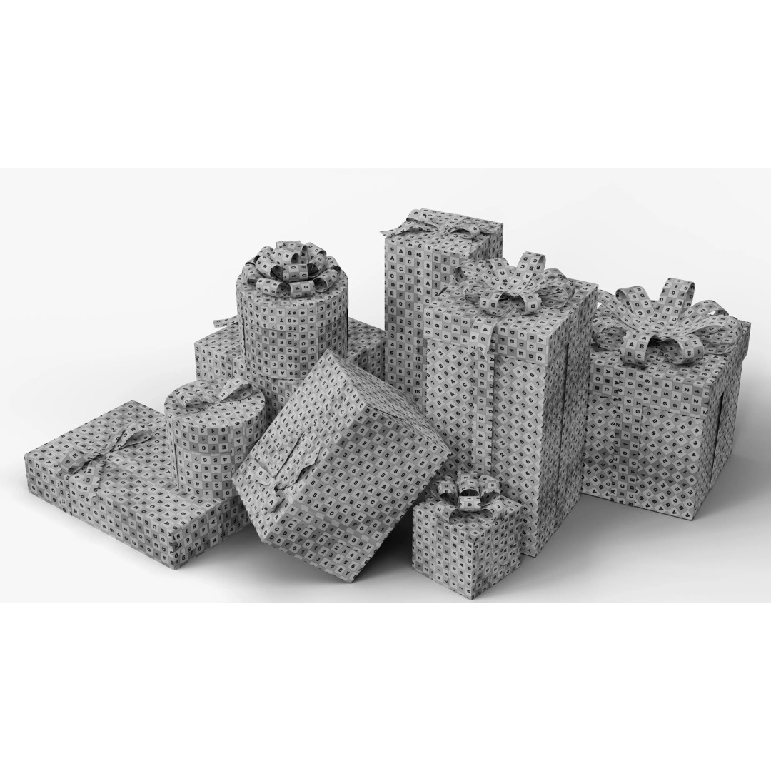 Christmas Gift Box 3D Model – Low Poly Collection for Rendering - View 23