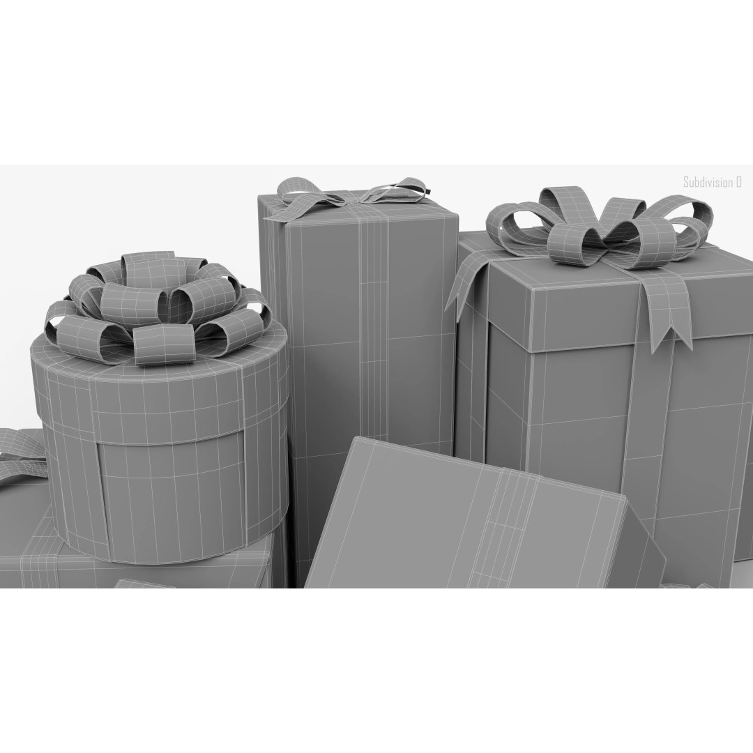 Christmas Gift Box 3D Model – Low Poly Collection for Rendering - View 28