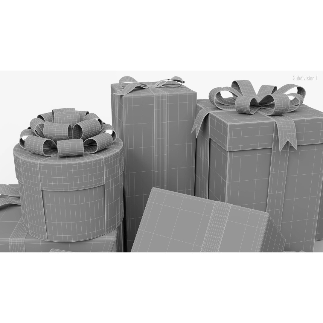 Christmas Gift Box 3D Model – Low Poly Collection for Rendering - View 29