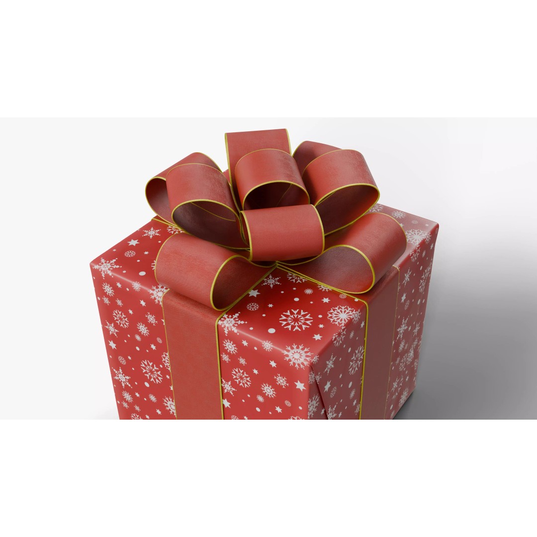 Christmas Gift Box 3D Model – Low Poly Collection for Rendering - View 7