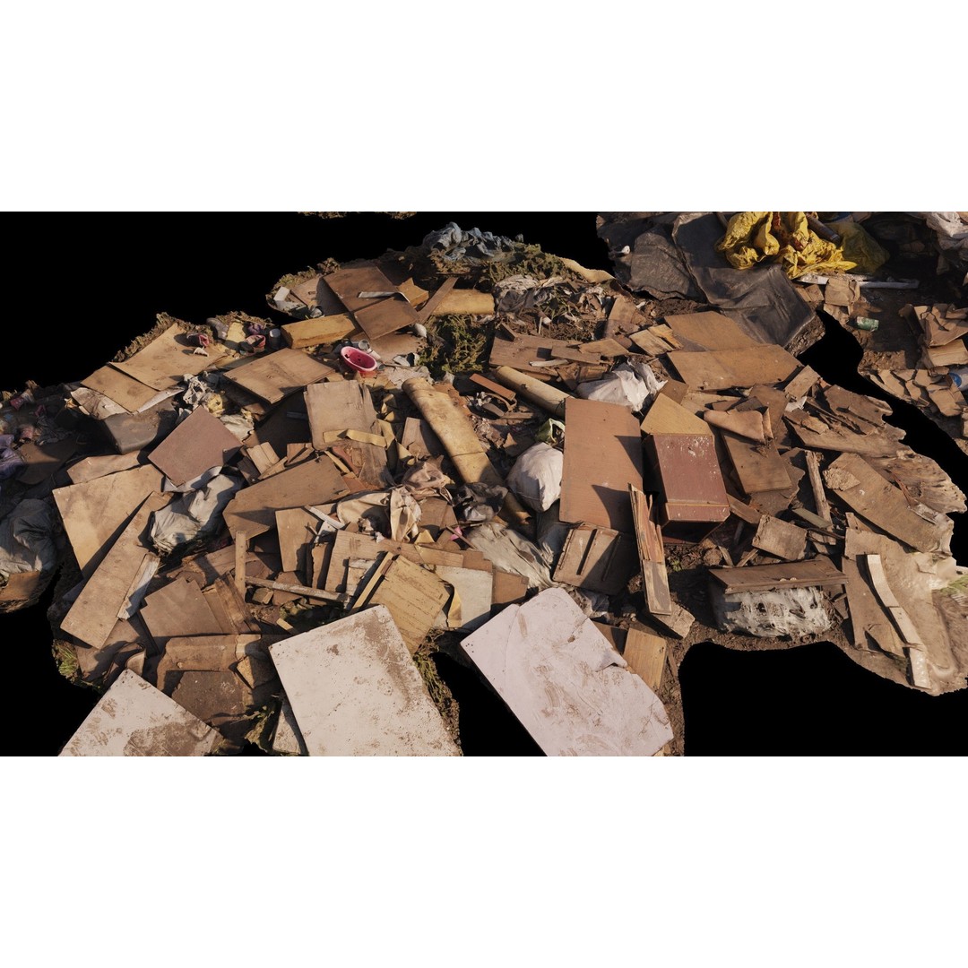Household and Construction Waste 3D Model – 8K Scanned PBR Asset, FBX - View 3