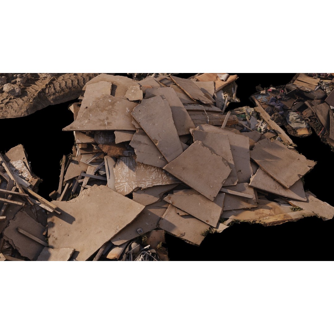 Household and Construction Waste 3D Model – 8K Scanned PBR Asset, FBX - View 6