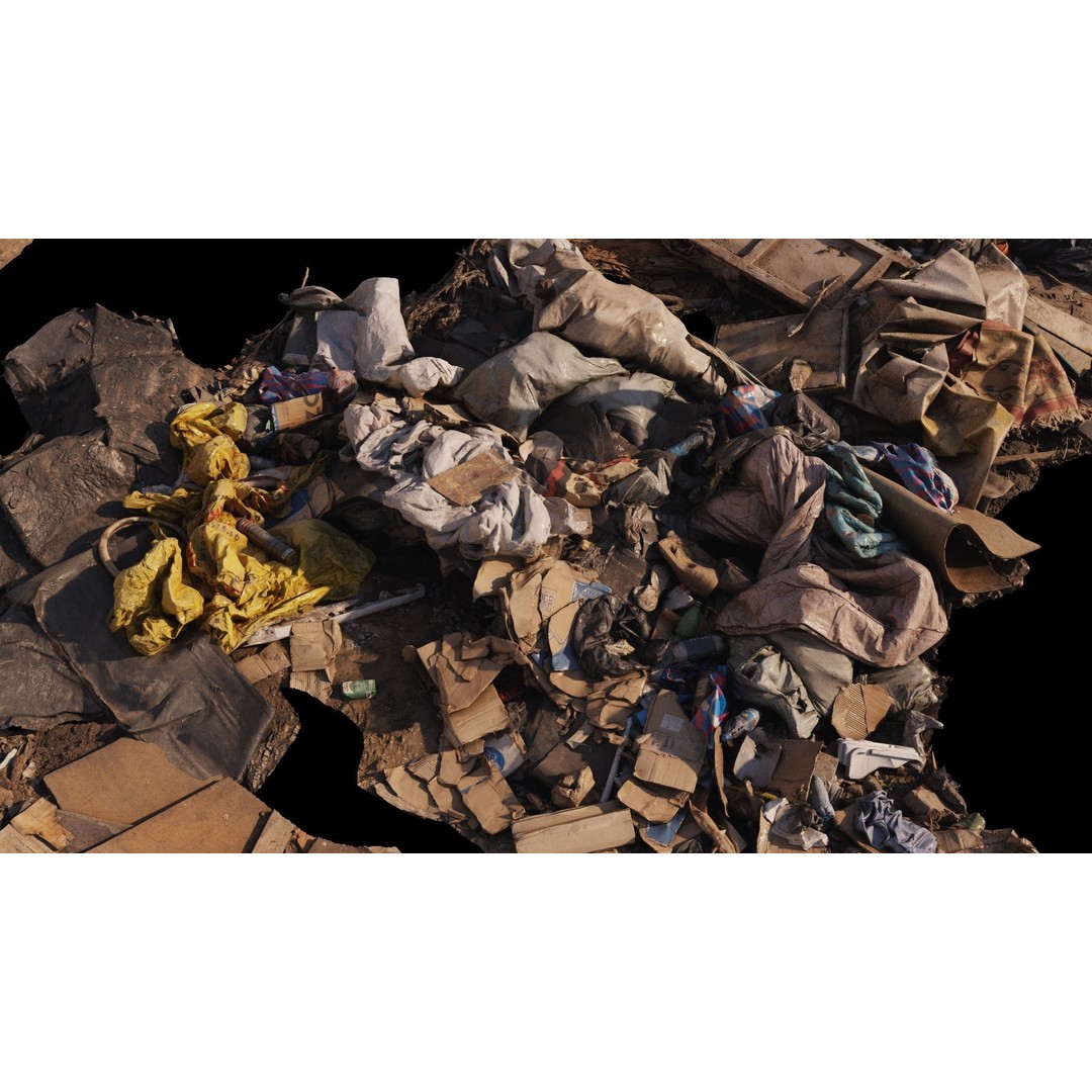 Household and Construction Waste 3D Model – 8K Scanned PBR Asset, FBX - View 7