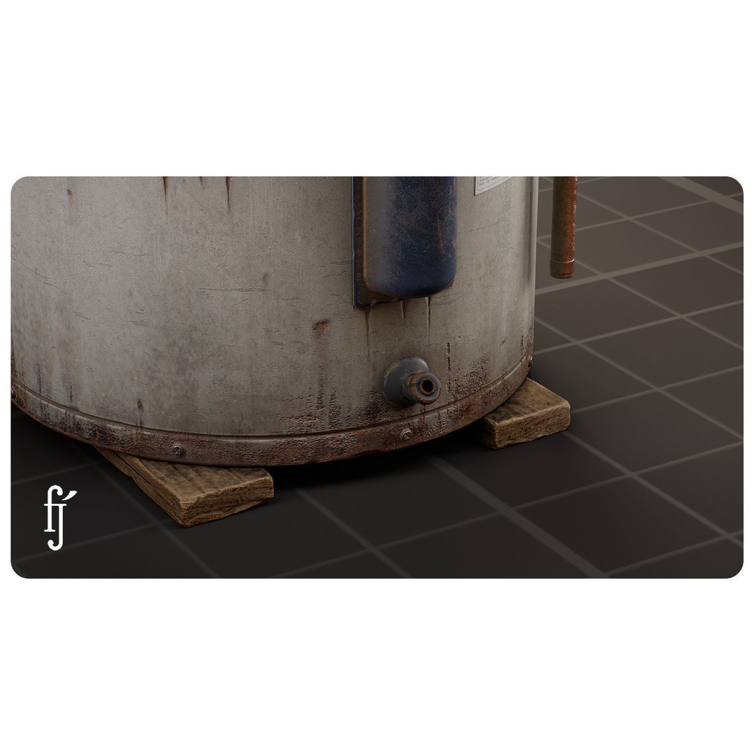 Residential Water Heater 3D Model – High Poly PBR Asset, FBX - View 12