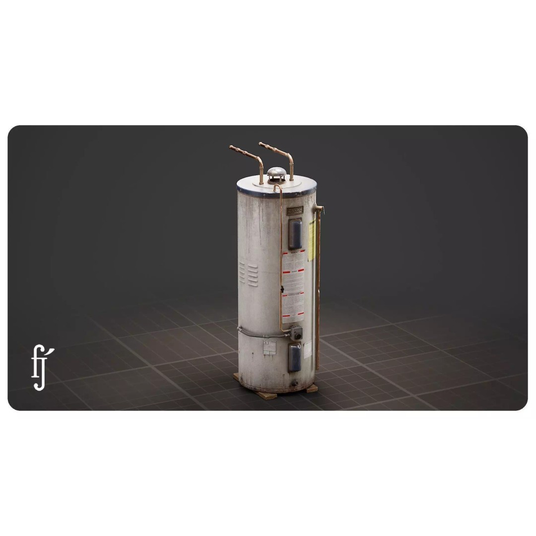 Residential Water Heater 3D Model – High Poly PBR Asset, FBX - View 2