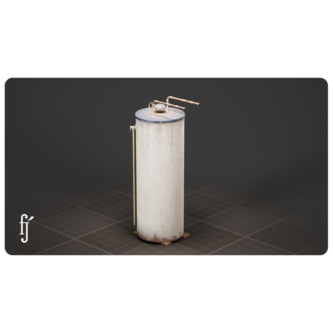 Residential Water Heater 3D Model – High Poly PBR Asset, FBX - View 4