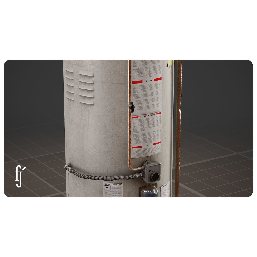 Residential Water Heater 3D Model – High Poly PBR Asset, FBX - View 7