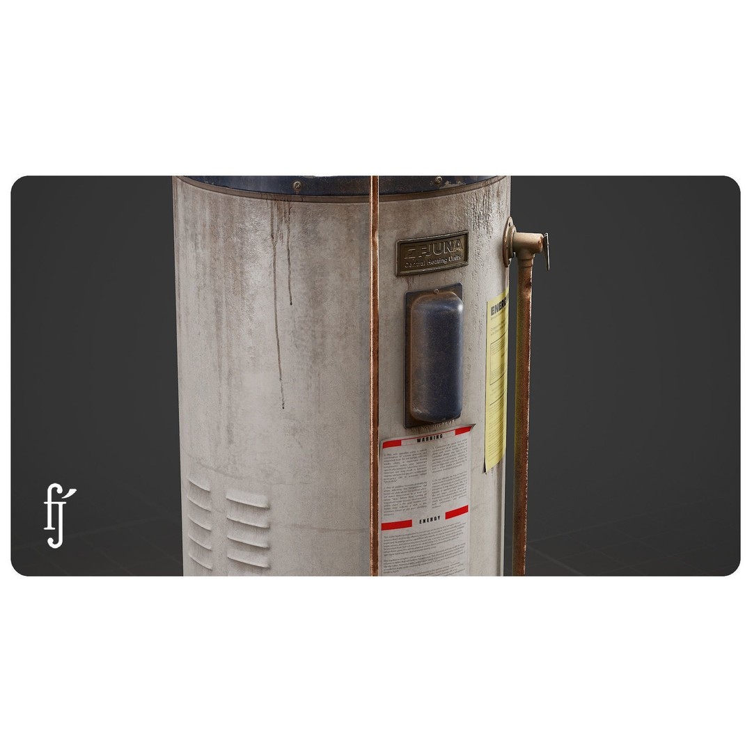 Residential Water Heater 3D Model – High Poly PBR Asset, FBX - View 8