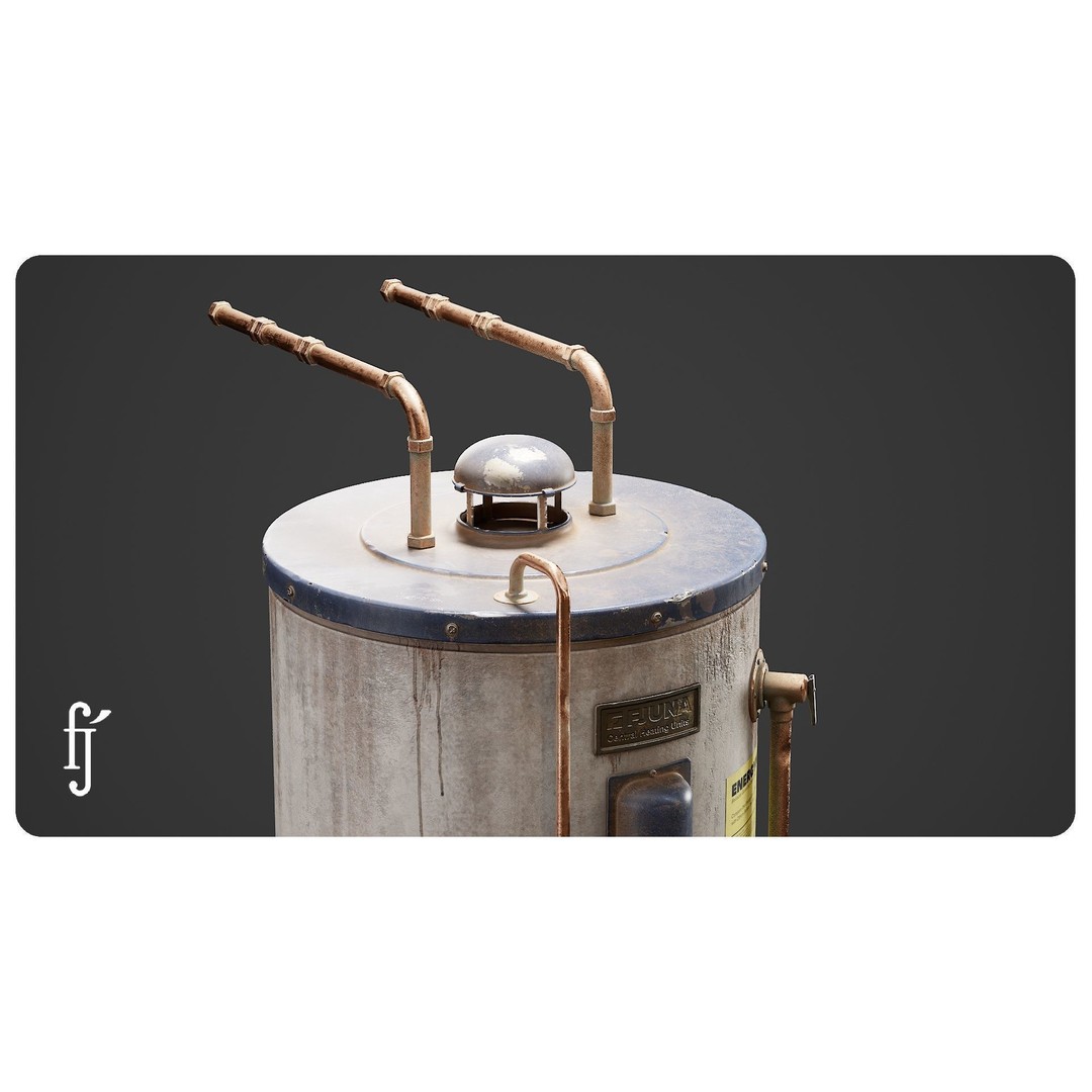 Residential Water Heater 3D Model – High Poly PBR Asset, FBX - View 9