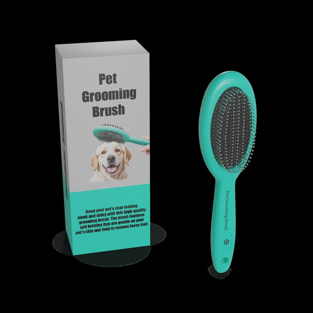 Pet Grooming Brush 3D Model – Realistic Household Accessory, FBX