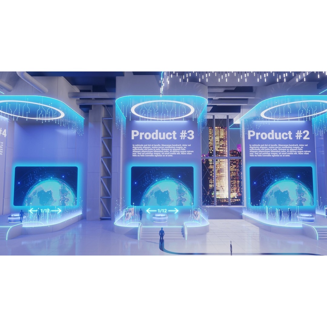 Sci-Fi Exhibition Hall Interior 3D Model – High Poly Game Asset, Blender, FBX - View 11