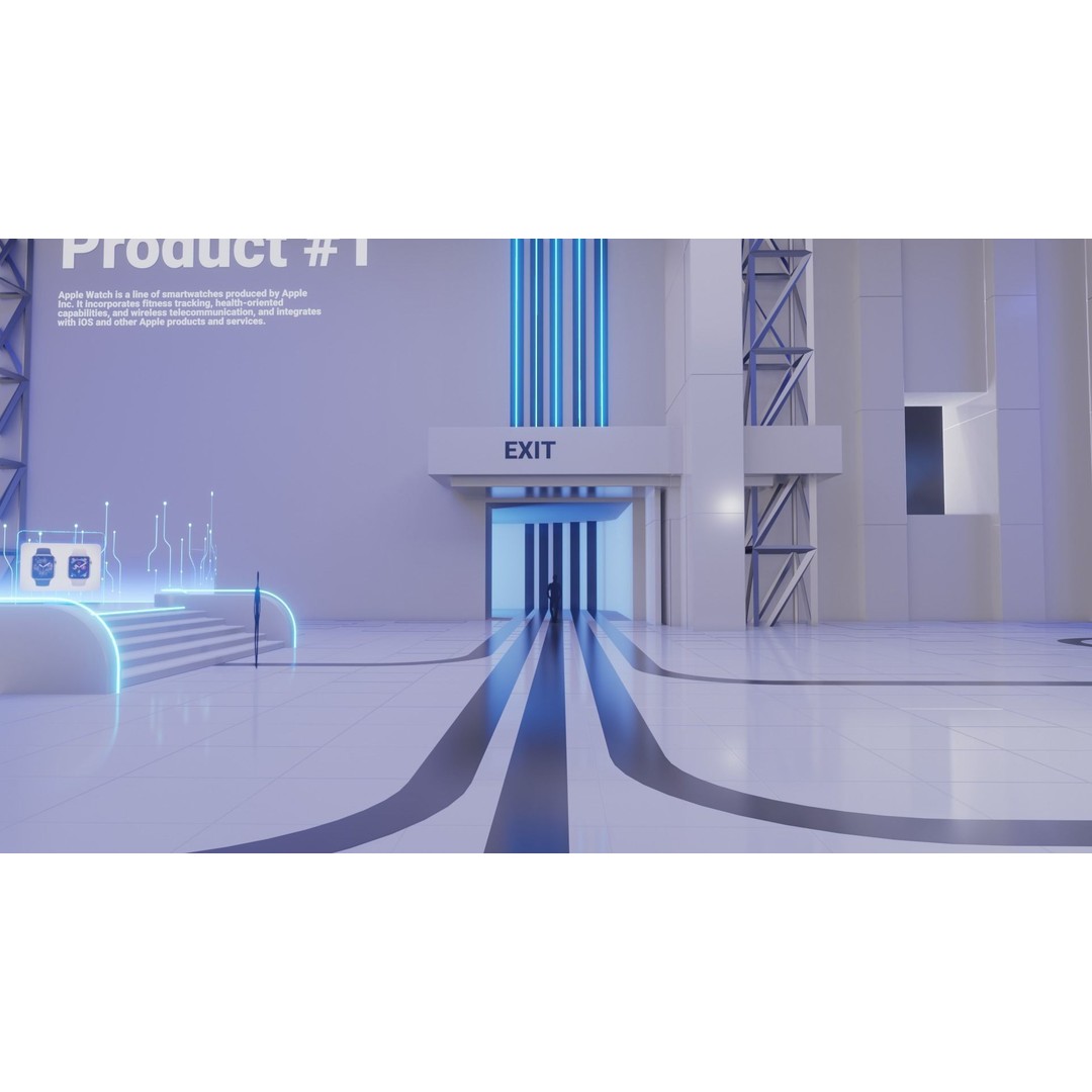 Sci-Fi Exhibition Hall Interior 3D Model – High Poly Game Asset, Blender, FBX - View 13